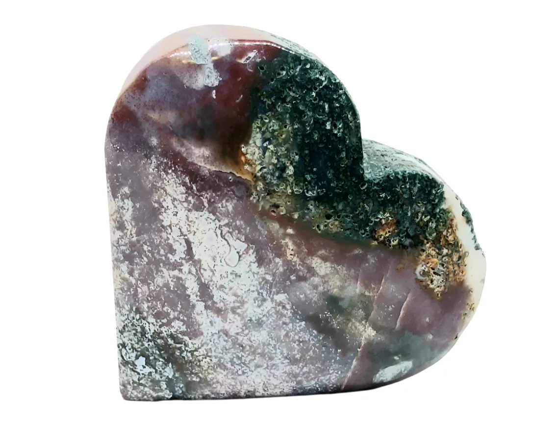 122G Colorful Ocean Jasper Crystal Heart