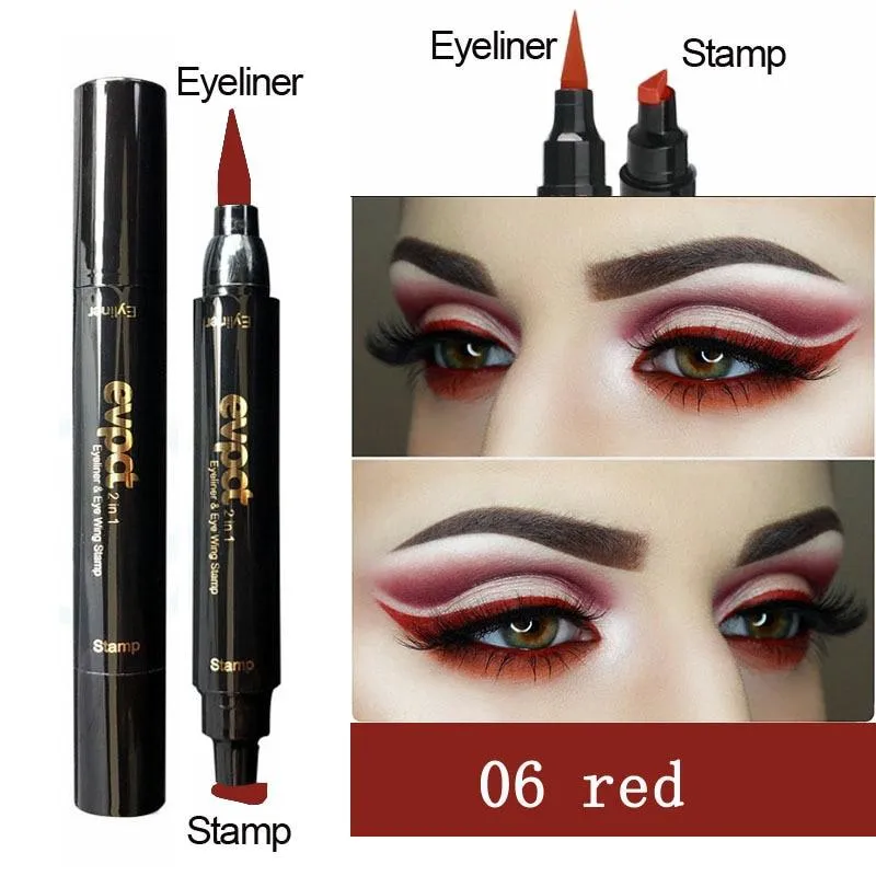 2-1 Waterproof Double-Headed Triangle Seal Stamp Eyeliner Contouring Makeup