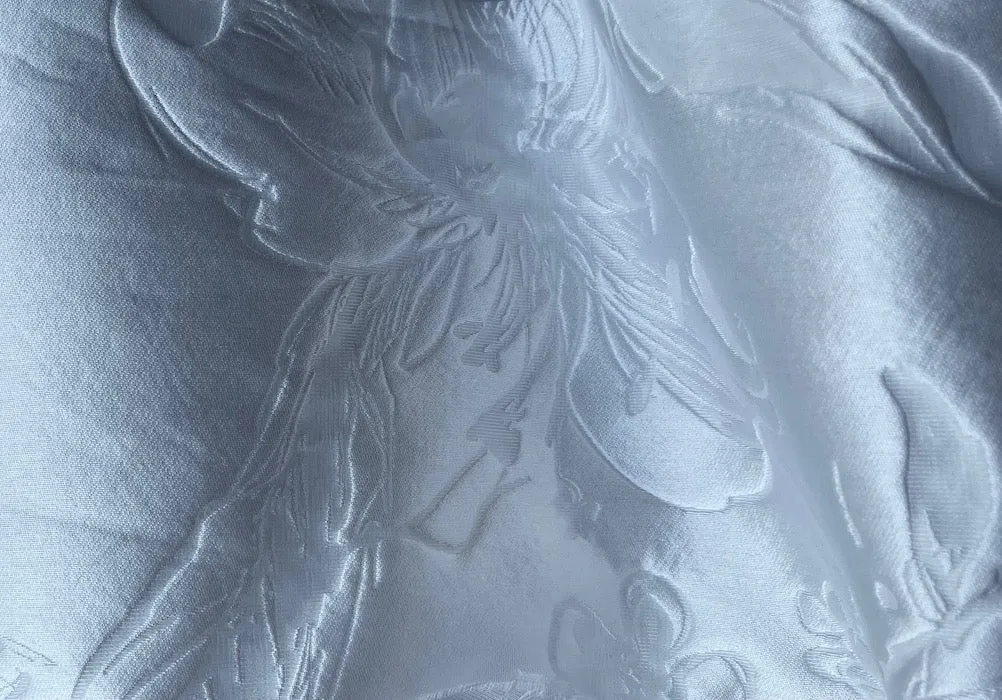 Airy White Silk Blend Jacquard Mock Organza (Made in Italy)