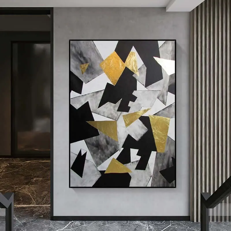 Black and Gold Geometric Art