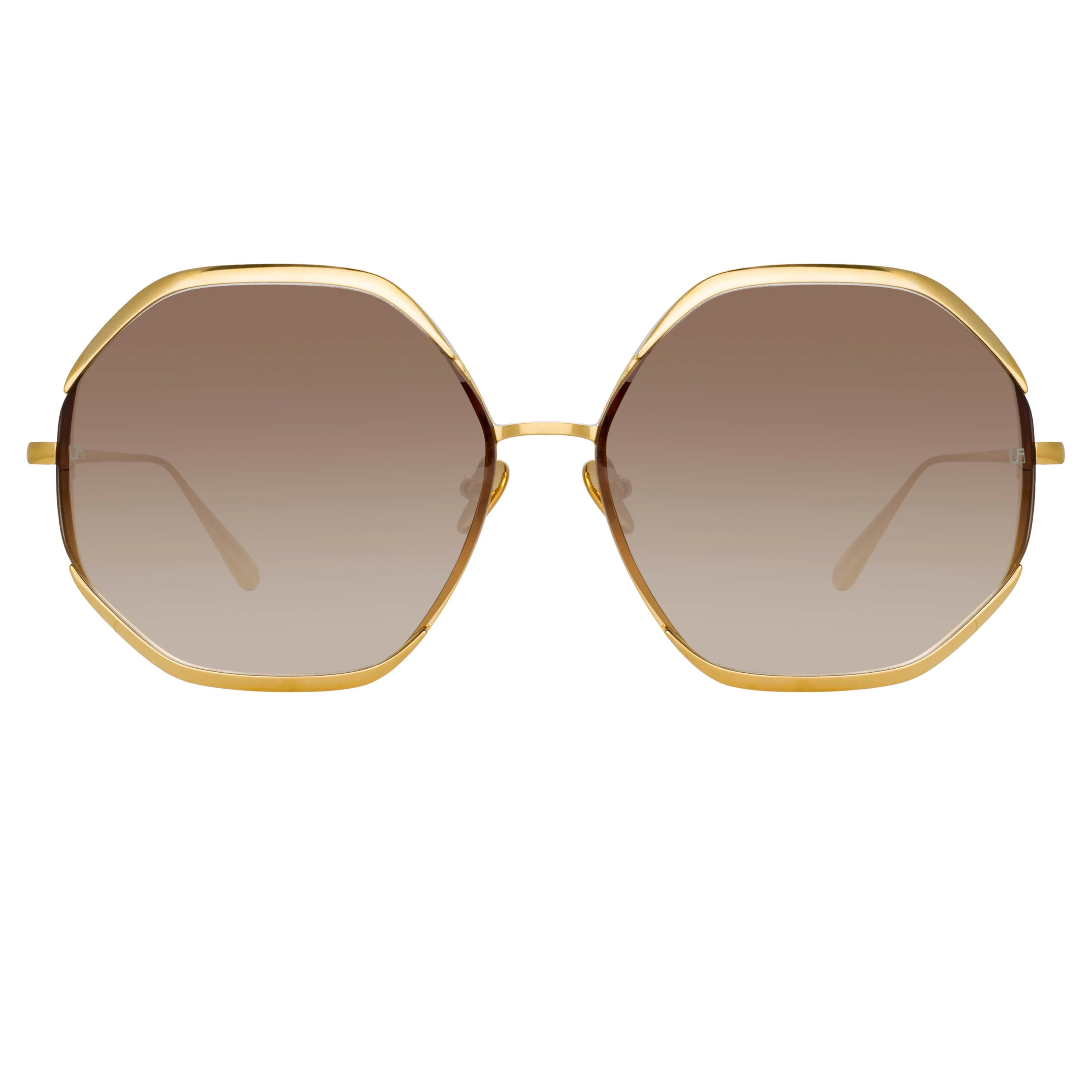 Camila Oversized Sunglasses in Yellow Gold