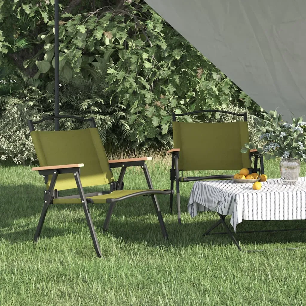 Camping Chair 2 Pcs Outdoor Folding Camping Beach Chair Oxford Fabric