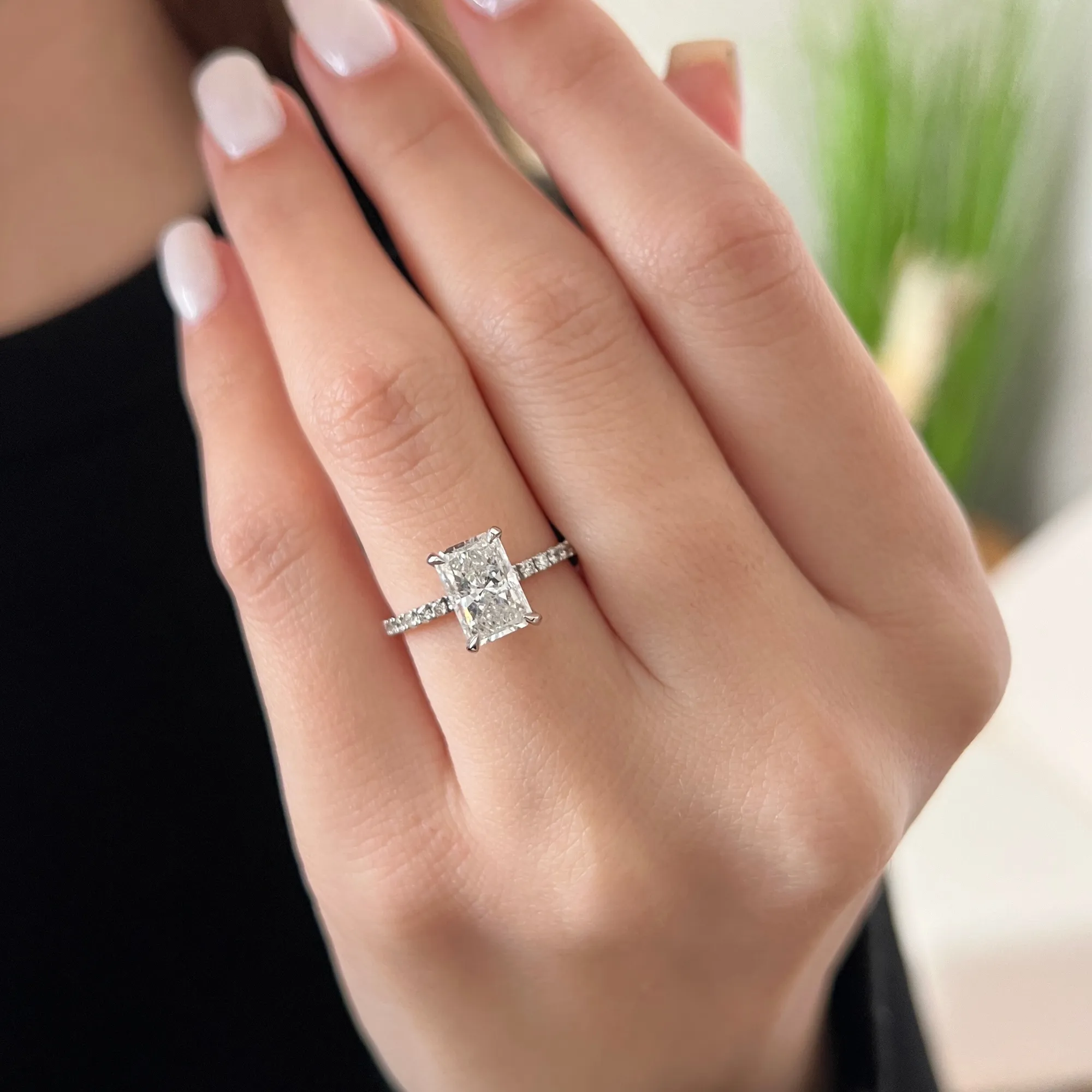 Evening Light - 2.3 Carat Natural Radiant Cut Diamond Engagement Ring
