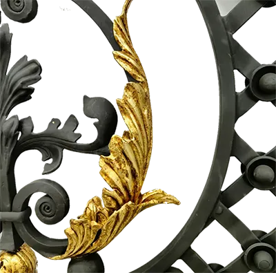 Luxurious Gold-Accented Wrought Iron Stair Railing