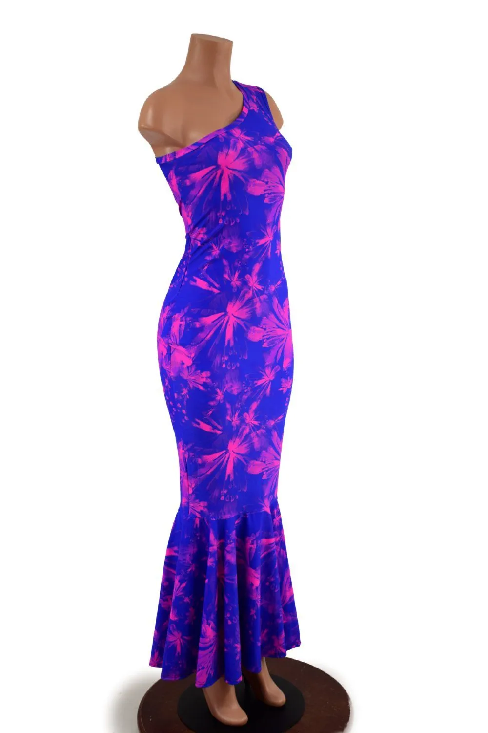 One Shoulder Mermaid Gown in Radiant Rainforest