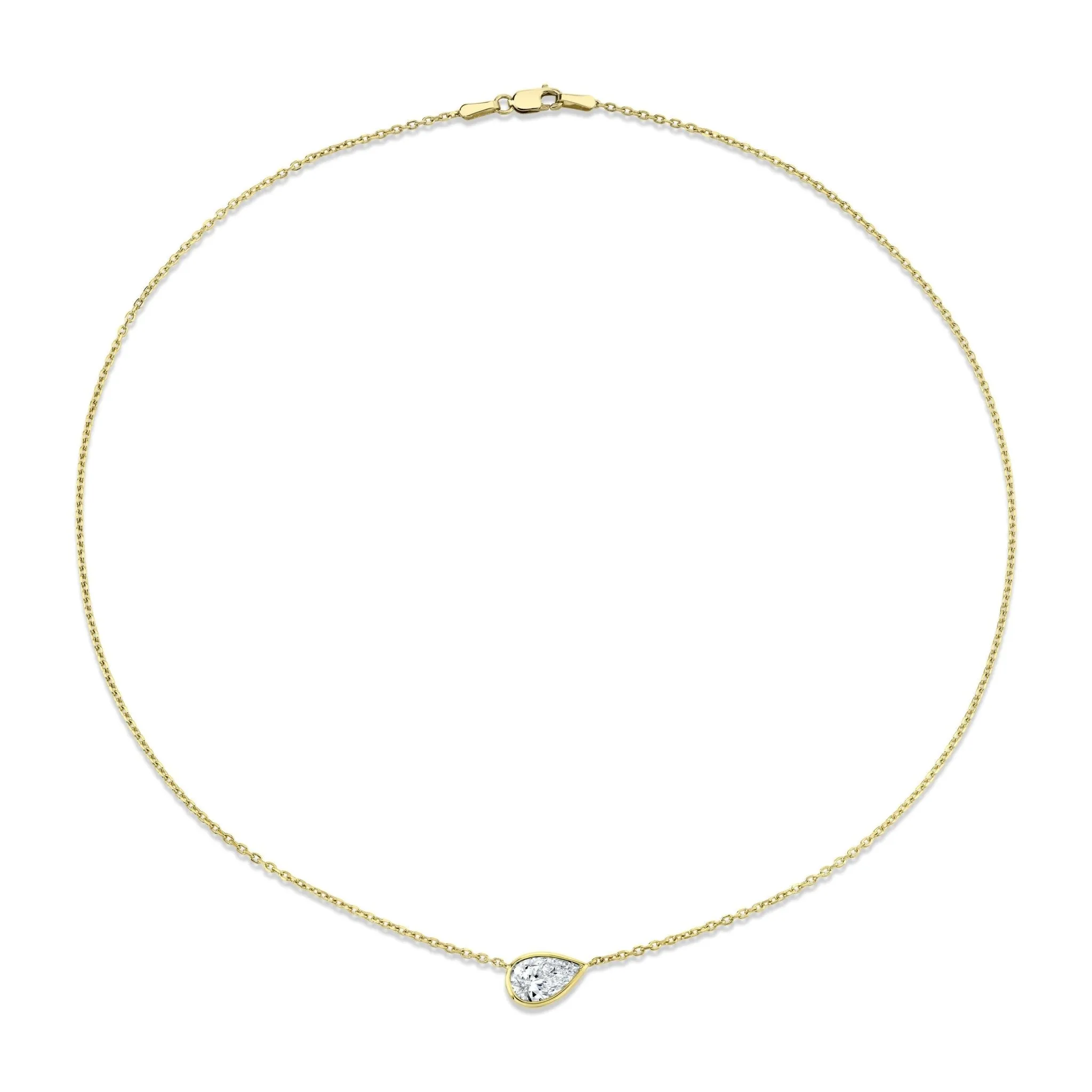 Pear Shape Diamond Bezel Pendant