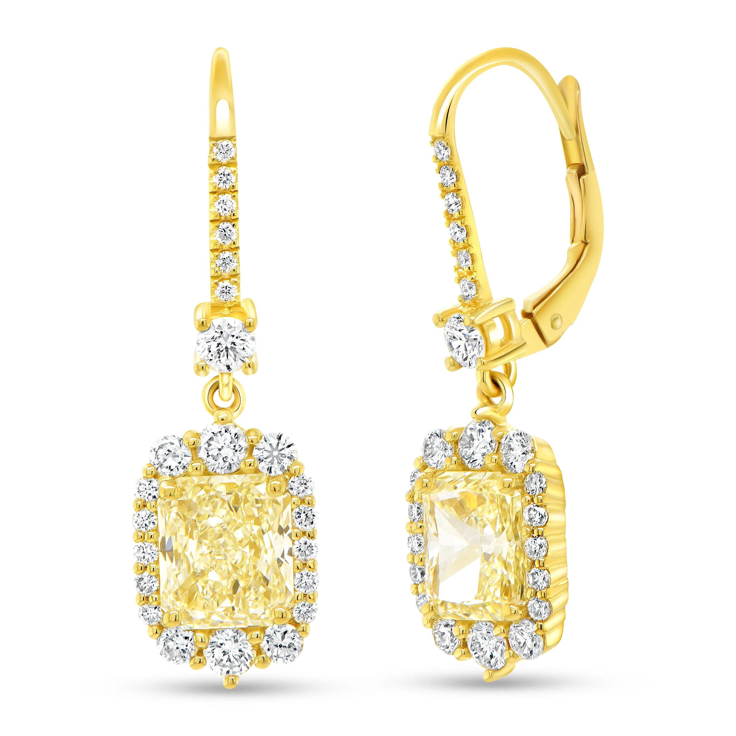 Uneek Halo Earring 18K Yellow Gold LVE945Y